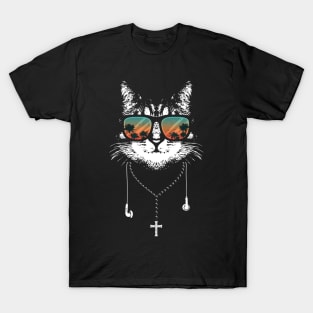 Cool Cat Sunglasses Vintage Retro T-Shirt